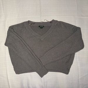 Wild Fable Cropped Knit Grey Sweater